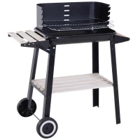 Outsunny Charcoal BBQ Grill Trolley Barbecue Patio Outdoor Garden Heating Smoker(m-1)