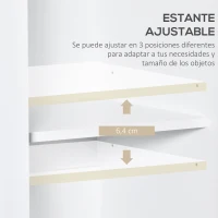 HOMCOM Armario de Libros Vitrina con 2 Puertas Correderas Estantes de Almacenaje y Balda Ajustable Mueble Aparador para Oficina Salón Estudio 80x40x121,7 cm Blanco(m-5)