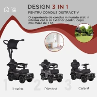 Homcom Masina impingere Copii – Jucarie Neagra cu Volan(m-4)