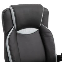 Vinsetto Ergonomischer Bürostuhl, Gaming Stuhl, Drehstuhl, Kunstleder, Schaumstoff, Nylon, Mesh-Stoff, Schwarz, Weiß, 67 x 75 x 116,5-126 cm(m-9)