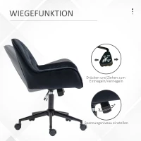 Vinsetto Ergonomiczny fotel wypoczynkowy z miękką regulacją czarnym metalem aksamitnym(m-5)