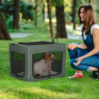 PawHut 69cm Pet Carrier, with Cushion, for Miniature and Small Dogs - Grey(m-10)