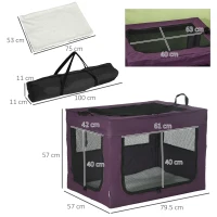 PawHut 80cm Pet Carrier, with Cushion, for Small and Medium Dogs - Purple(m-3)
