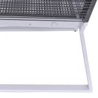 Outsunny 7 PCS Dining Set with 6 PE Rattan Cushioned Chairs & 1 Rectangle Table, Modern Outdoor Patio Furniture for Porch, Patio, Balcony, Indoor, Light Grey(m-9)