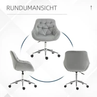 Vinsetto Bürostuhl Chefsessel Drehstuhl Computerstuhl Sitzhöhenverstellung für jüngere Benutzer und Kleines zum Lernen und Spielen Polyester Schaumstoff Metall Nylon Grau 59 x 58 x 80-90 cm(m-7)