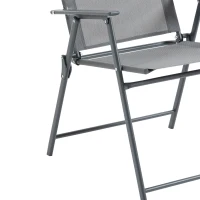 Outsunny Set Masa cu 4 Scaune de Gradina Pliabile si cu Orificiu pentru Umbrela, Negru(m-7)