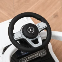 HOMCOM Mercedes Licențiat Mașină de împins pentru copii 12-36 luni, acoperiș și mâner de împins, 85.5x40.5x95 cm, alb(m-8)