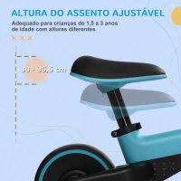 AIYAPLAY Bicicleta sem Pedais para Crianças acima de 18 Meses com Assento Ajustável em 30-36,5 cm Rodas de Ø19 cm 66,5x34x46,5 cm Azul(m-5)