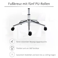 HOMCOM krzesło biurowe 52,5 cm x 60 cm x 91 cm(m-5)