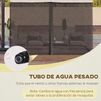Outsunny Mosquitera para Sombrilla 300x300x240 cm Red para Sombrilla de Malla de Patio con Cremallera Negro(m-6)