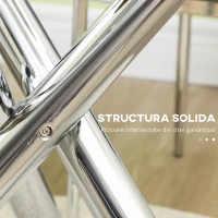 HOMCOM  Masa rotunda pentru 2-4 persoane, masa de bucatarie moderna cu blat din sticla cu picioare de otel, Φ80cm(m-6)