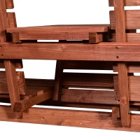 Outsunny Set 2 Scaune de Gradina cu Masuta pentru cafea, in Lemn 160x68x92cm(m-8)