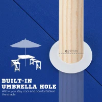 Outsunny 4 Seater Aluminum Portable Picnic Table with Foldable Seats Blue(m-5)