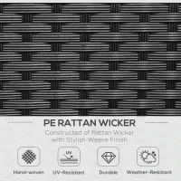 Outsunny Rattan Chair Set W/Middle Tea Table-Black(m-4)