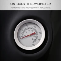 Outsunny Steel Freestanding Charcoal BBQ Grill w/ Wheels Black(m-8)