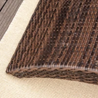 Outsunny Outdoor Foldable PE Rattan Sun Lounger with Soft Padded Cushion, Ergonomic Curved Design Sun Bed for Balcony, Garden, Brown(m-10)