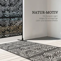 Outsunny Sichtschutzwand, wetterbeständig, Stahl, 122 cm x 45 cm x 198 cm, Schwarz(m-4)