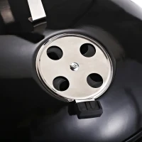 Outsunny Steel Freestanding Charcoal BBQ Grill w/ Wheels Black(m-9)