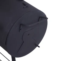 Outsunny Portable Charcoal BBQ Grill, Cold-rolled Steel, Solid Wood, 124Lx53Wx108H cm-Black(m-13)