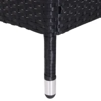 Outsunny Rattan Chair Set W/Middle Tea Table-Black(m-8)
