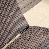 Outsunny Outdoor Foldable PE Rattan Sun Lounger with Soft Padded Cushion, Ergonomic Curved Design Sun Bed for Balcony, Garden, Brown(m-8)