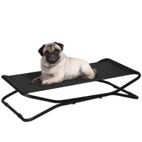 PawHut Cama Elevada para Perros Cama Plegable para Mascotas con Tejido Transpirable para Interior Exterior 111x65,5x19 cm Negro(m-1)