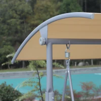 Outsunny Outdoor Double Swing Chair Sun Shade Heavy Duty Cushioned Adjustable Canopy - Beige(m-11)