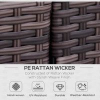 Outsunny Rattan Chair Furniture Set W/ Middle Tea Table-Brown(m-4)