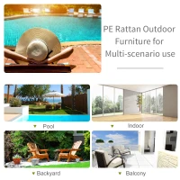 Outsunny Outdoor Foldable PE Rattan Sun Lounger with Soft Padded Cushion, Ergonomic Curved Design Sun Bed for Balcony, Garden, Brown(m-5)