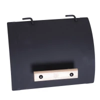 Outsunny Portable Charcoal BBQ Grill, Cold-rolled Steel, Solid Wood, 124Lx53Wx108H cm-Black(m-10)