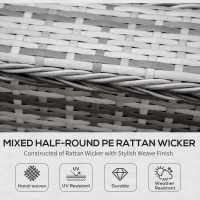 Outsunny 6 PCs Outdoor Rattan Wicker Sofa Set Bonzer Half Round Patio Conversation Furniture Set w/ Angled Corner Design, Cushions Grey(m-4)