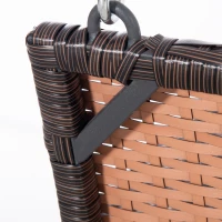 Outsunny 2-Person Wicker Hanging Loveseat, Rattan Porch Swing Bench, Outdoor Chair with Cushions, Cream White(m-7)