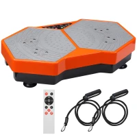 HOMCOM Sports Vibration Plate, Remote Control, Resistance Bands, 99 Levels - Orange and Grey(m-1)