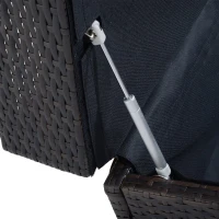 Outsunny Panca Contenitore Multiuso da 130L per 2 Persone, in PE Rattan e Alluminio 102x51x52 cm, Marrone e Beige(m-8)