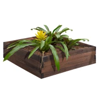 Outsunny 128L Wooden Raised Beds for Garden Planter Grow Containers For Outdoor Patio Plant Flower Vegetable 80L x 80W x 22.5H cm(m-1)