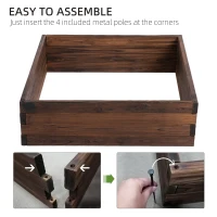 Outsunny 128L Wooden Raised Beds for Garden Planter Grow Containers For Outdoor Patio Plant Flower Vegetable 80L x 80W x 22.5H cm(m-6)