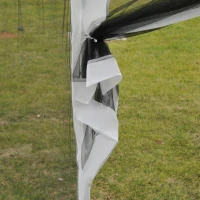 Outsunny 4x3 m Waterproof Gazebo W/Mesh Sides-White/Black(m-10)