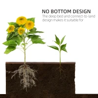 Outsunny 128L Wooden Raised Beds for Garden Planter Grow Containers For Outdoor Patio Plant Flower Vegetable 80L x 80W x 22.5H cm(m-5)