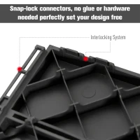 Outsunny 12" x 12" PP Interlocking Composite Deck Tile 9 Pack - Black(m-5)