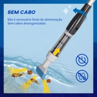 Outsunny Limpador Elétrico para Piscinas de Alumínio Aspirador de Piscina Manual com Escova e Poste Telescópico Ø6x162 cm Multicor(m-4)