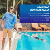 Outsunny Limpador Elétrico para Piscinas de Alumínio Aspirador de Piscina Manual com Escova e Poste Telescópico Ø6x162 cm Multicor(m-6)