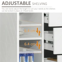 HOMCOM Modern Storage Cabinet Freestanding Cupboard with 3 Drawers for Dining Room, Living Room(m-7)