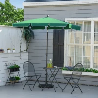 Outsunny Aluminium Sun Umbrella Parasol Patio Garden Rectangular Tilt 2M x 1.3M Green(m-2)