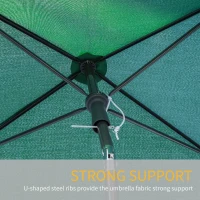 Outsunny Aluminium Sun Umbrella Parasol Patio Garden Rectangular Tilt 2M x 1.3M Green(m-7)
