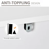 HOMCOM Modern Storage Cabinet Freestanding Cupboard with 3 Drawers for Dining Room, Living Room(m-5)