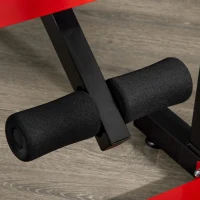 HOMCOM Multiestación Máquina de Musculación Multifuncional Plegable con Banco Acolchado Altura Ajustable en 6 Niveles Acero 94x174x180-230 cm Negro y Rojo(m-9)