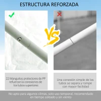 Outsunny Carpa de Jardín 6x3 m Carpa para Fiesta Cenador Desmontable Exterior con 6 Mosquiteras Laterales 2 Puertas con Cremallera Pabellón Gazebo para Terraza Patio Playa Blanco y Negro(m-5)