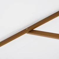 Outsunny 3M Patio Umbrella Wood Outdoor Table Umbrella with 8 Sturdy Ribs - Cream White(m-12)