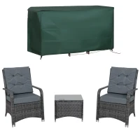 Outsunny 2-Seater Rattan Table Chair Bistro Garden Furniture Set Wicker Table Outdoor Patio(m-1)