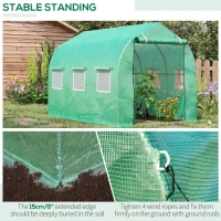 Outsunny 3x2 m Polytunnel Walk-in Greenhouse-Green(m-5)